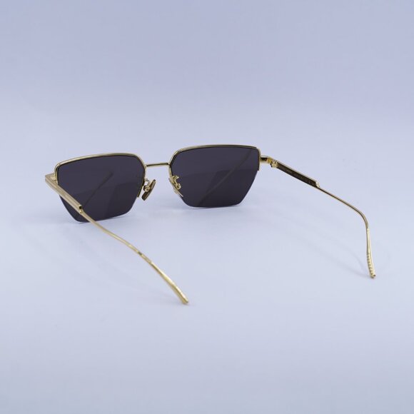 Bottega Veneta BV1107S 004 Sunglasses Gold Rectangle Frame, Grey Lenses